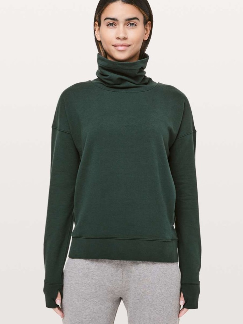 Lululemon Athletica Green Cowl Neck Sweater